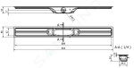 I-Drain - Linear 54 Nerezový sprchový žlab, délka 800 mm, s hydroizolací ID4M08001X1