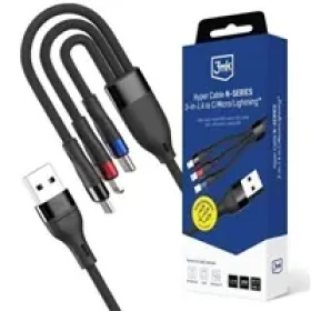 3mk Hyper kabel N-SERIES USB-A na USB-C/Lightning/Micro 1.2m 9V/2A 18W QC3.0 černá (5903108681995)