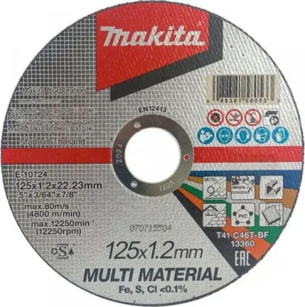 Makita E-10724 Řezný kotouč na nerez 125x1.2x22.23mm (E-10724)