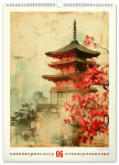 Nástěnný kalendář 2026 NOTIQUE - Vintage plakáty – japonské umění, 33 x 46 cm