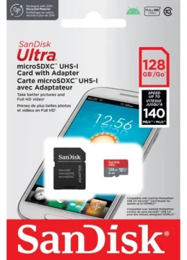 SanDisk Ultra microSDXC 128GB / Paměťová karta / Class 10 / UHS-I / A1 / čtení: až 140MB/s (SDSQUAB-128G-GN6MN)
