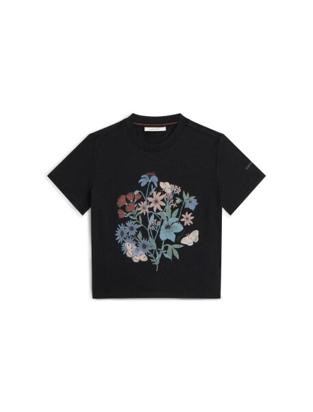 ICEBREAKER Wmns Mer 150 Tech Lite SS Crop Tee NZ Flora, Black velikost: S