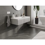 MEXEN/S - Rivel koupelnová skříňka 100 cm s umyvadlem Otis, 1 šuplík, reliéf , šedá mat/bílá mat 91A20-10023-1-BF62-W18M01