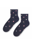 Ponožky Steven art.099 Zimní vzor netlačený 35-40 růžová/lurex 35-37