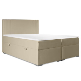 Čalouněná postel Sharon 160x200, béžová, vč. matrace a topperu