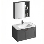 REA - Sada koupelnového nábytku s umyvadlem Denver 60cm Grey REA-M0010