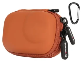 Sunnylife OA6-B130 oranžová / Brašna pro sportovní kamery / DJI Osmo Action 6/5 Pro/4/3 / PU kůže + EVA (OA6-B130-C)