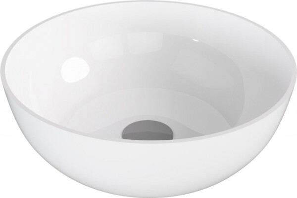 POLYSAN - BANERA ROUND umyvadlo na desku, litý mramor, průměr 39cm, bílá 14337