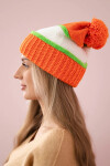 Kinga dámská čepice K297 oranžová+zelená neon+bílá UNI
