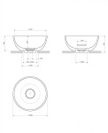 OMNIRES - SHELL M+ umyvadlo na desku, O35 cm, bílá lesk SHELL350UNBP