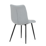 Židle jídelní, stříbrná látka, černý kov