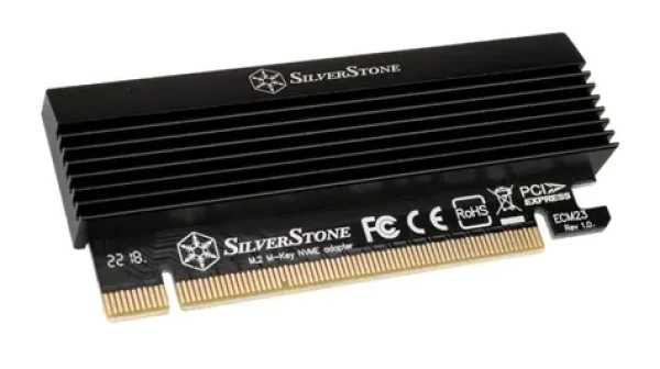 SilverStone SST-ECM23 PCIe adapter PCIe x4 M.2 SSD s chladičem černá / M.2 SSD 2230 2242 2260 2280 format (SST-ECM23)