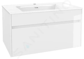 Kielle Nefia - Skříňka s umyvadlem 80 cm, lesklá bílá 50027S800