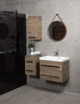 Koupelnová skříňka s umyvadlem SAT Cube Way 60x40 cm dub wellington CUBE260ZDW CUBE260ZDW