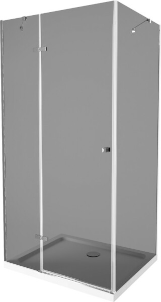 MEXEN/S - Roma sprchový kout 110x100, grafit, chrom + bílá vanička se sifonem 854-110-100-01-40-4010