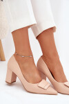 Lodičky na podpatku s ozdobou béžové Celira 37