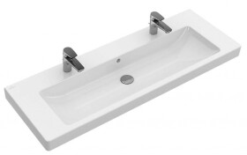 VILLEROY & BOCH - Subway 2.0 Umyvadlo nábytkové 130x47 cm, s přepadem, s otvory pro dvě baterie, bílá 7176D201