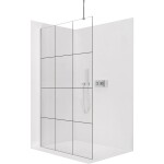 CERANO Sprchová zástěna Walk-in Onyx Top Round L/P - 8 mm - kulatá vzpěra - chrom, industriální sklo - 110x200 cm