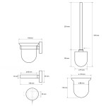 SAPHO - X-STEEL WC štětka závěsná, mléčné sklo, nerez mat XS301