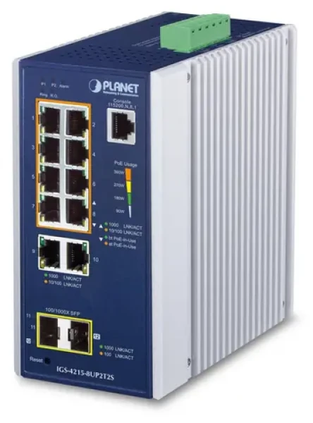 Planet IGS-4215-8UP2T2S / Switch průmyslový / L2/L4 Managed / 8x GbE PoE / 2x GbE / 2x SFP / IP30 (IGS-4215-8UP2T2S)