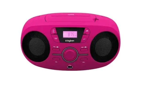 Bigben CD61RUSB růžová / Přenosný CD přehrávač / MP3 / FM / 6 x LR14 (8bcd61rusb)