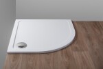 THOR Sprchová vanička litého mramoru, čtvrtkruh, R550 90x90x3 levý odpad