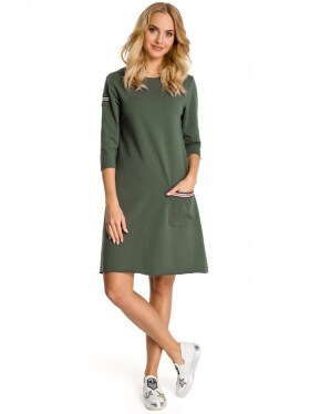 Trapézové šaty pruhy zelené EU model 15097066
