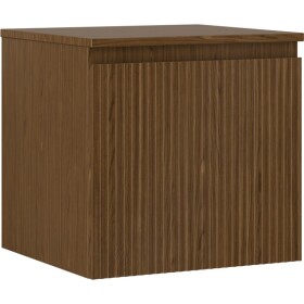 MEXEN/S - Rivel koupelnová skříňka pod umyvadlo 50 cm s deskou, 1 šuplík, reliéf , ořech 91A20-05047-1-BFC86