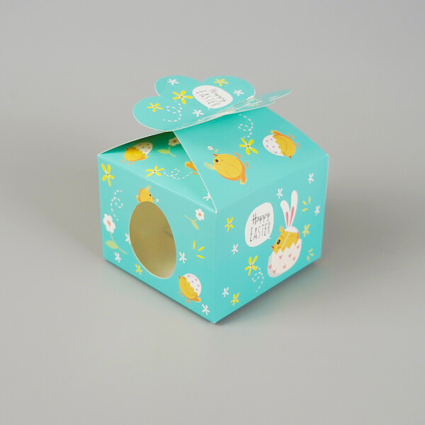 Cake star Velikonoční krabička tyrkysová 10x10x7,5cm