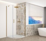 GELCO - TRINITY GOLD čtvrtkruhový kout 900x900 pravý, čiré sklo, GT6590CR-G GT6590CR-G