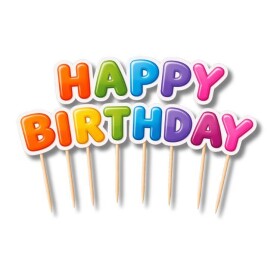 Dortisimo Zápich do dortu barevný Happy Birthday (13 ks)