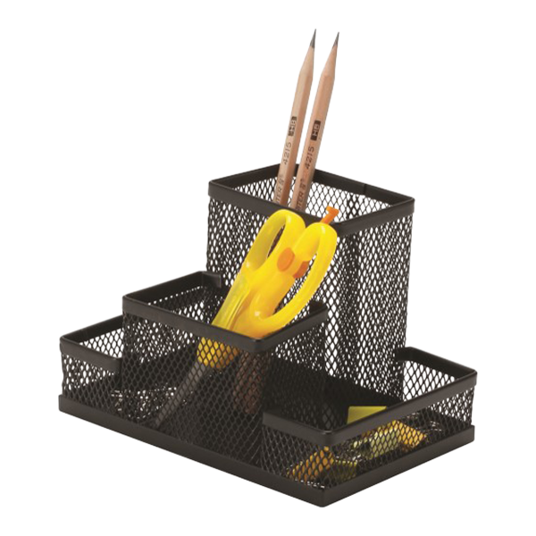 DONAU stolní organizér Office Set, 153 x 103 x 100 mm, kov, černý