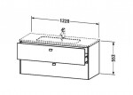 DURAVIT - Brioso Umyvadlová skříňka 55x122x48 cm, 2 zásuvky, lesklá bílá BR410402222