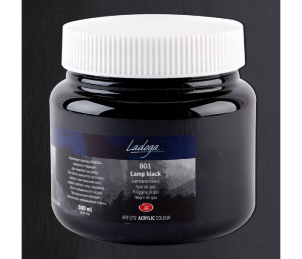 Nevskaya Palitra Ladoga 2224801 Akrylová barva 500 ml, černá lamp 801