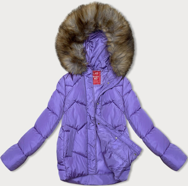 Bunda v barvě lila pro přechodné období s kapucí (LHD-23002) odstíny fialové XXL (44)