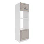Vysoká skříňka pro vestavnou a mikrovlnou troubu Stilo 60 DPM-210 2F Barva korpusu: Bílá, Barva dvířek: Dust Grey