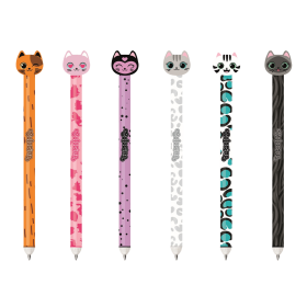 Colorino gumovatelné pero, Kočky, 36 ks, modrá náplň, displej - 36ks