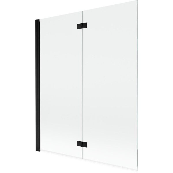 MEXEN - MIST vanová zástěna 140x150 cm 6mm 2-s, černá, čirá, levá 8A9-140-002-70-00-L