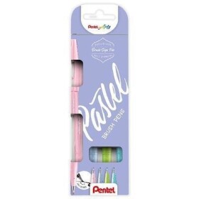 Pentel Brush Sign Pen SES15 sada 4 ks Pastel