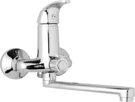 JB Sanitary Nástěnná umyvadlová a sprchová baterie SLIM, rozteč 100 mm, otočný přepínač v těle, bez příslušenství, ramínko 200 mm A10 34 00