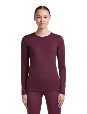 Dámské merino triko dlouhý rukáv ICEBREAKER Wmns 200 Oasis LS Crewe, Dark Berry velikost: XS