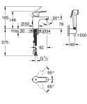 GROHE - BauEdge Umyvadlová baterie s bidetovou sprškou, chrom 23757000