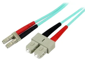StarTech A50FBLCSC2 tyrkysová / Optický patch kabel / LC-SC / Multimode OM3 / Duplex / 2 m (A50FBLCSC2)