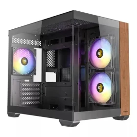 Antec CX600M Wood černá / mATX / 1x USB-A 2.0 / 1x USB-C 3.1 / 3x 120mm RGB / bez zdroje / průhledná bočnice (0-761345-10138-7)