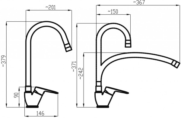 NOVASERVIS - Dřezová baterie s šedým flexi ramenem Metalia 54, chrom 54014F,0S