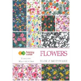 Papíry s potiskem A4 80g FLOWERS, 25 květinových motivů, 15ls