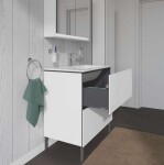 DURAVIT - L-Cube Umyvadlová skříňka 86x82x48 cm, 2 zásuvky, lesklá bílá LC662602222