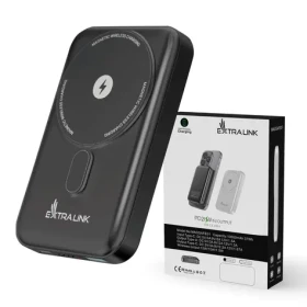 Extralink MagSafe grafitová / Powerbanka / 10000 mAh / MagSafe / PD 20W+15W / USB-C, USB-A