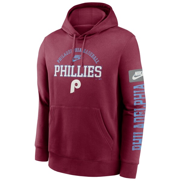 Nike Pánská mikina Philadelphia Phillies MLB Club Cooperstown Splitter Hoodie Maroon Velikost: S