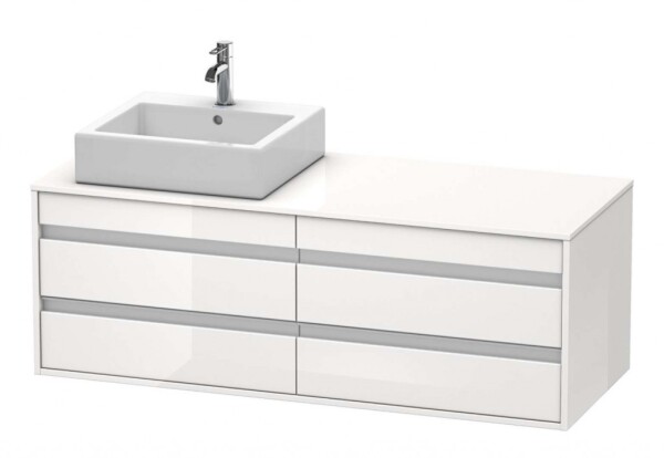 DURAVIT - Ketho Umyvadlová skříňka 50x140x55 cm, levá, 4 zásuvky, lesklá bílá KT6657L2222